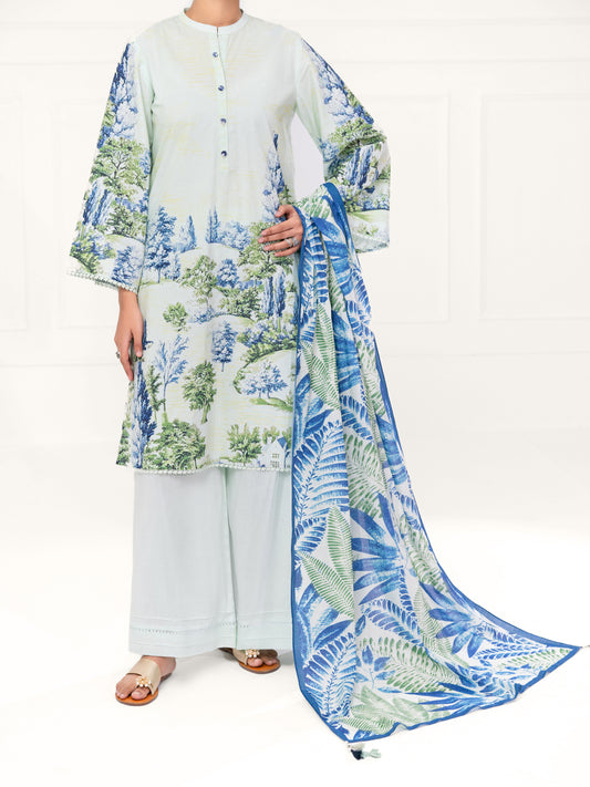 Ice Blue Cambric 3Pc Unstitched - AWP-3PS-892