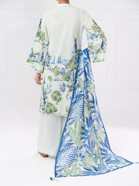 Ice Blue Cambric 3Pc Unstitched - AWP-3PS-892