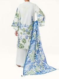 Ice Blue Cambric 3Pc Unstitched - AWP-3PS-892