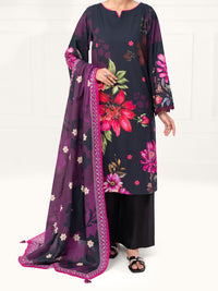 Black Cambric 3Pc Unstitched - AWP-3PS-893