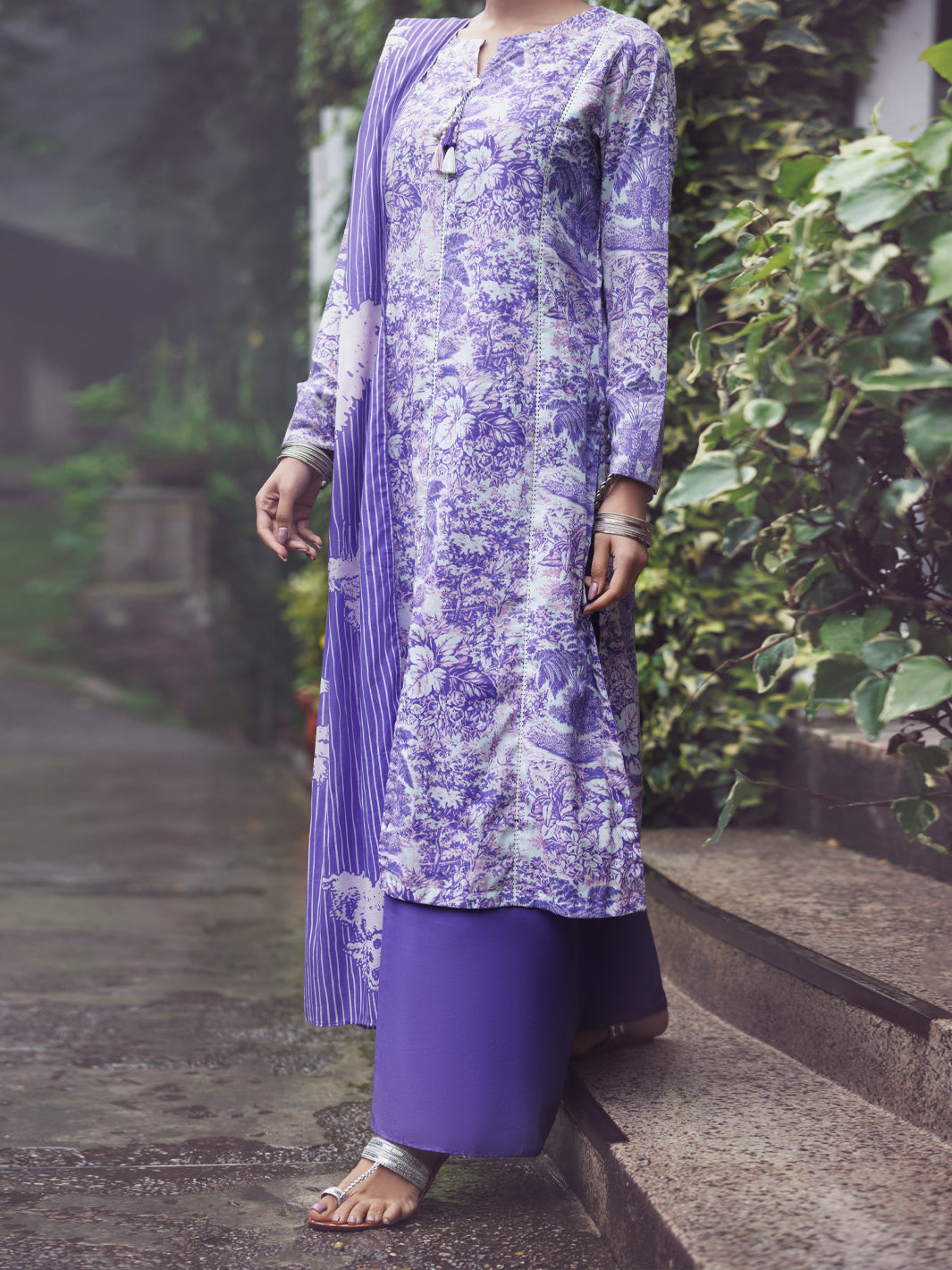 Purple Cambric 3Pc Unstitched - AWP-3PS-894