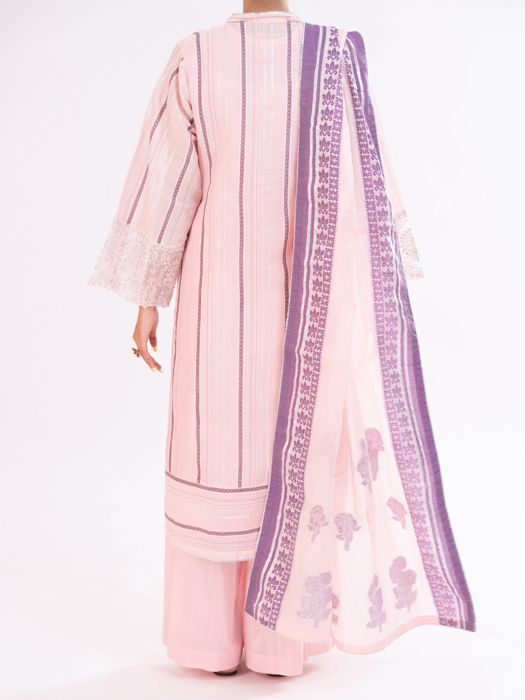 Light Pink Yarn Dyed 3Pc Unstitched - AWP-3PS-925