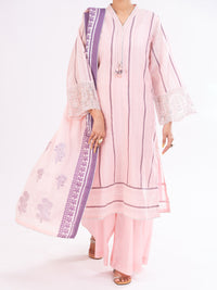 Light Pink Yarn Dyed 3Pc Unstitched - AWP-3PS-925