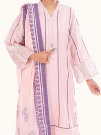 Light Pink Yarn Dyed 3Pc Stitched - AWP-3PS-925