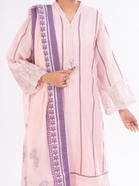 Light Pink Yarn Dyed 3Pc Unstitched - AWP-3PS-925