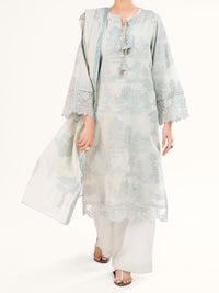 Pistachio Green Yarn Dyed 3Pc Unstitched - AWP-3PS-926