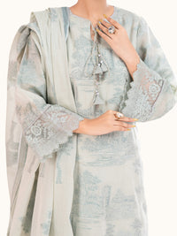 Pistachio Green Yarn Dyed 3Pc Stitched - AWP-3PS-926