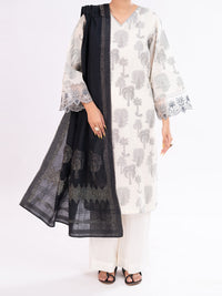 Off White Yarn Dyed 3Pc Unstitched - AWP-3PS-927