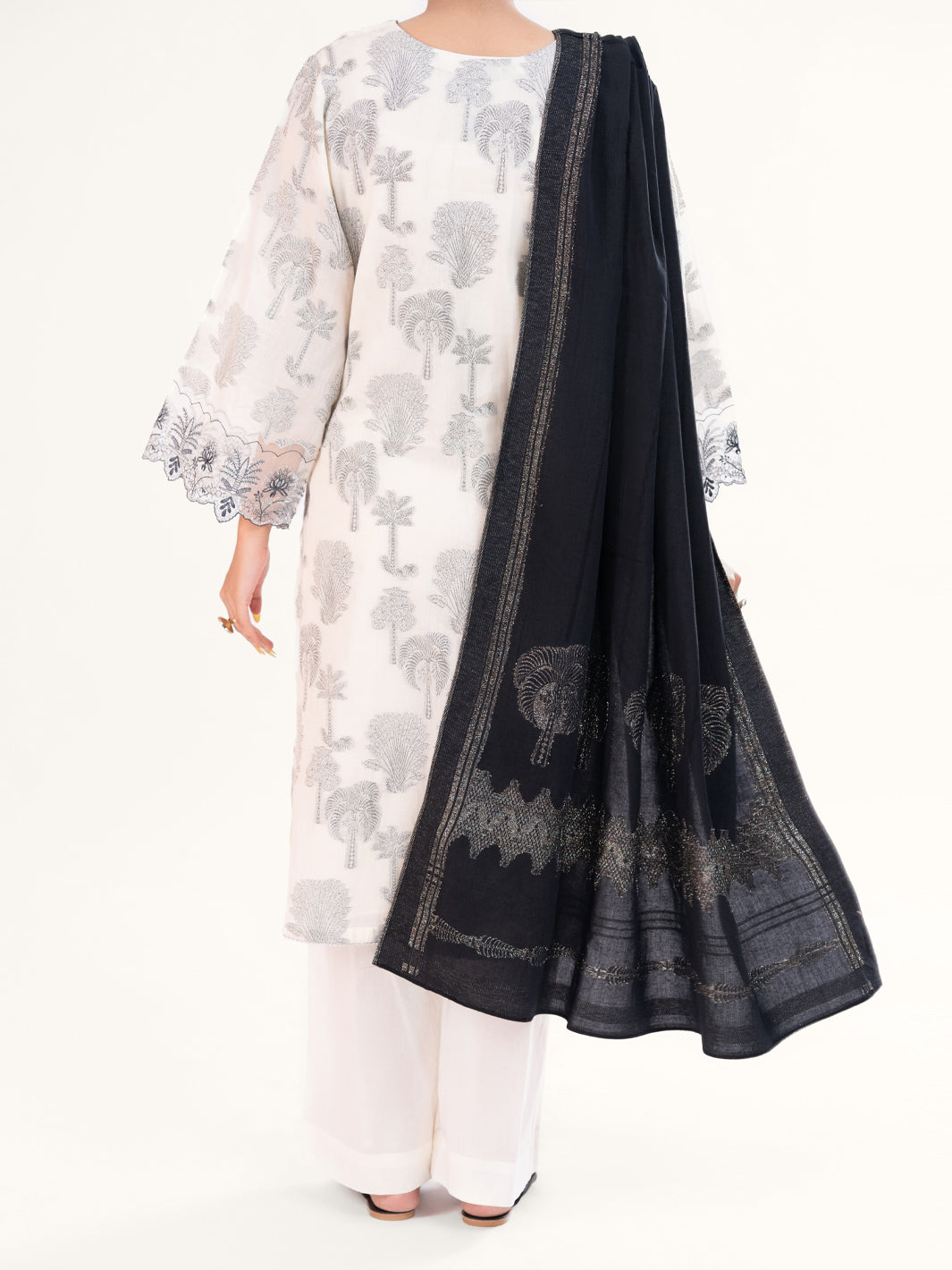 Off White Yarn Dyed 3Pc Stitched - AWP-3PS-927