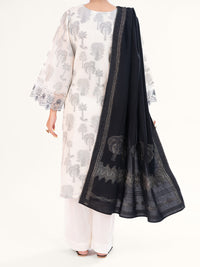 Off White Yarn Dyed 3Pc Stitched - AWP-3PS-927