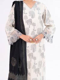 Off White Yarn Dyed 3Pc Unstitched - AWP-3PS-927