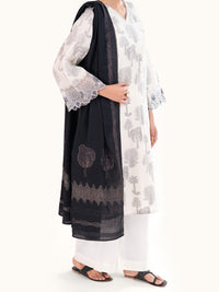 Off White Yarn Dyed 3Pc Stitched - AWP-3PS-927