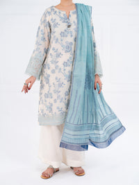 Off White Jacquard 3Pc Unstitched - AWP-3PS-928