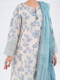 Off White Jacquard 3Pc Unstitched - AWP-3PS-928