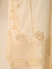 Off White Cotton Cambric 3Pc Stitched - AWP-3PS-949