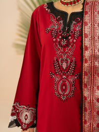 Red Cotton Cambric 3Pc Stitched - AWP-3PS-951