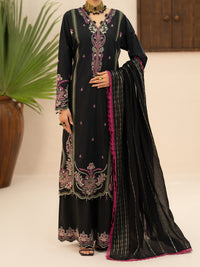 Black Cotton Cambric 3Pc Stitched - AWP-3PS-952