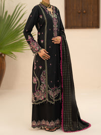 Black Cotton Cambric 3Pc Stitched - AWP-3PS-952