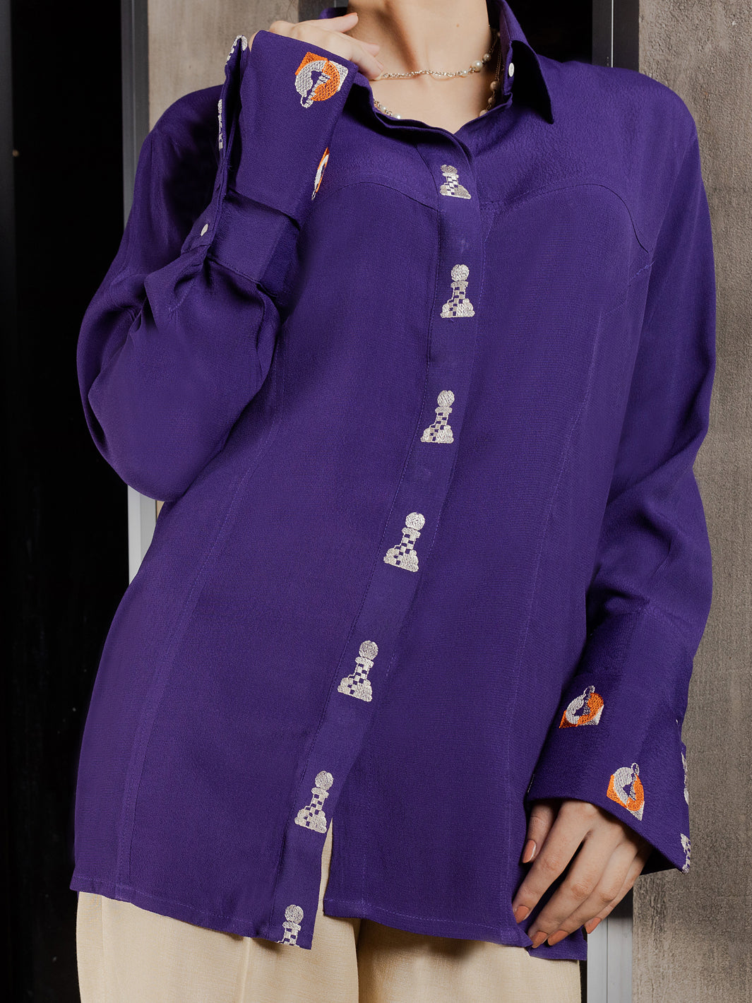 Purple Georgette Tunic - AWP-LK-599