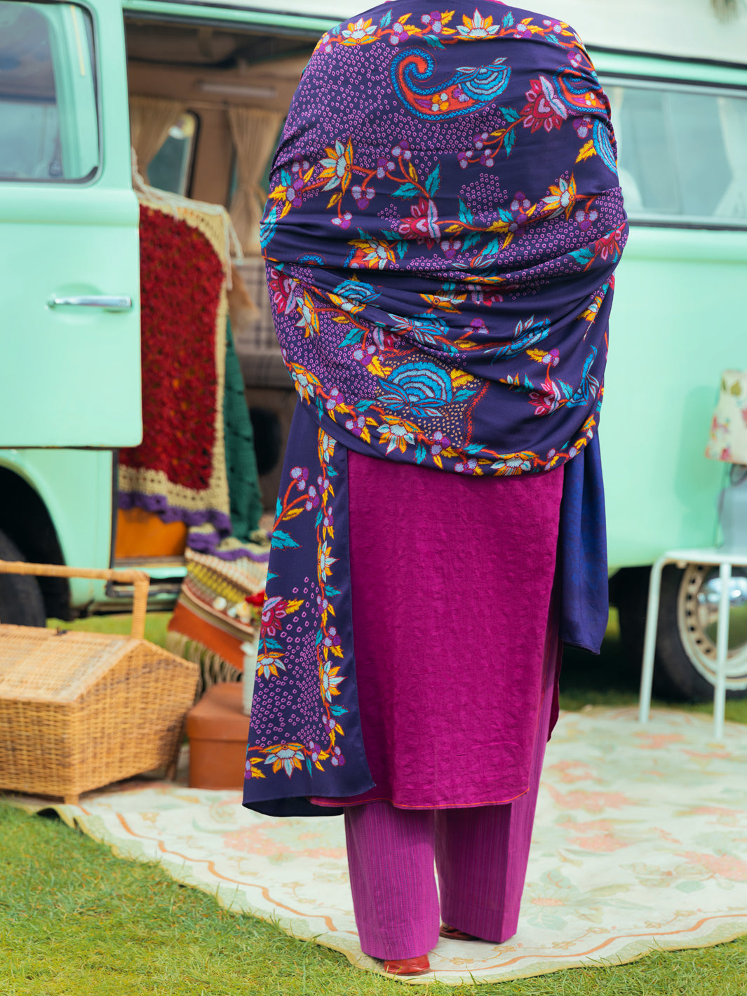 Magenta Jacquard 2Pc Stitched - AWP-2PS-LKS-623