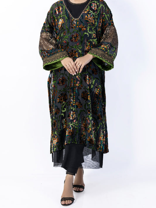 Black Burn Out Tunic - AWP-LK-632 - Almirah Online