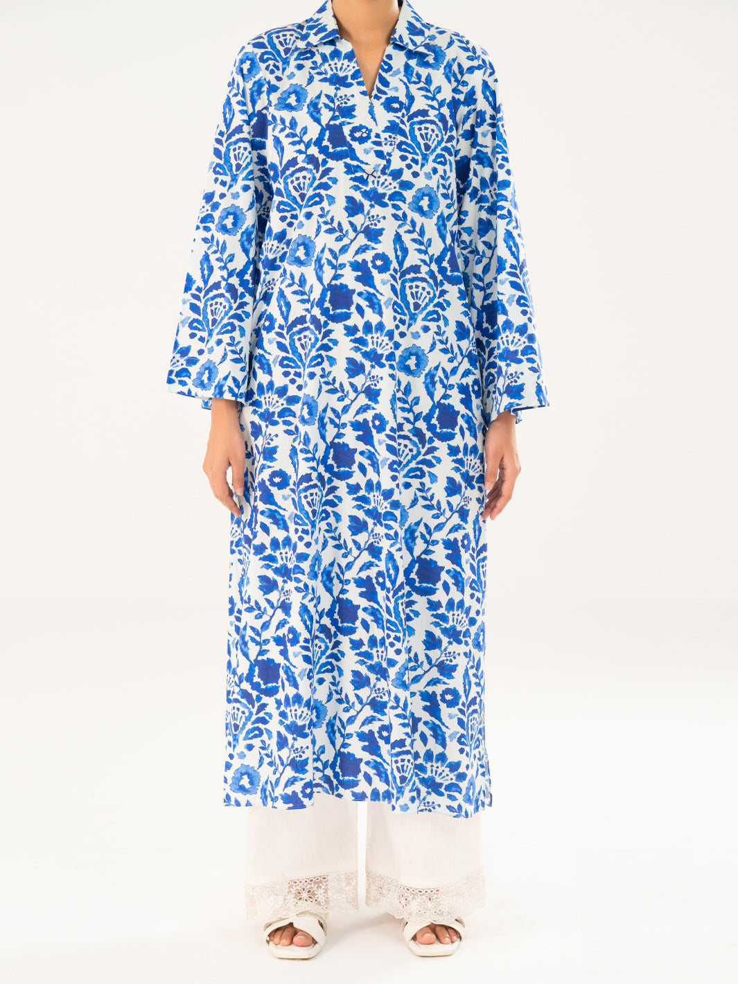 Navy Blue Cambric Kurti - AWP-LK-909