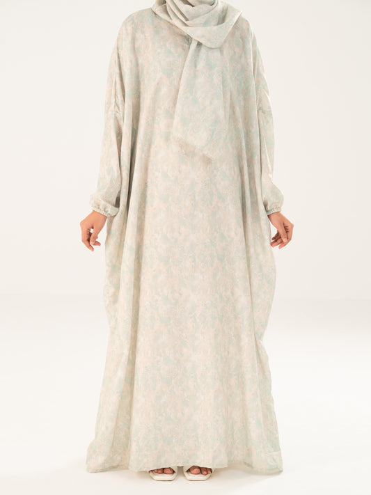Pistachio Green Swiss Jacquard Salah Robe - AWP-LK-PD-918