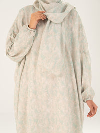 Pistachio Green Swiss Jacquard Salah Robe - AWP-LK-PD-918