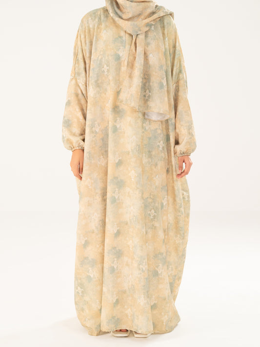 Pistachio Green Swiss Jacquard Salah Robe - AWP-LK-PD-919