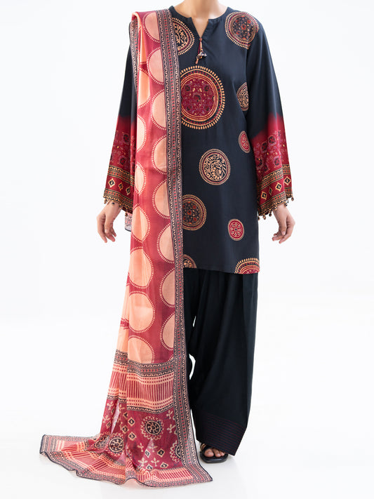 Black Khaddar 2Pc Unstitched - AWP-2PS-LKD-837