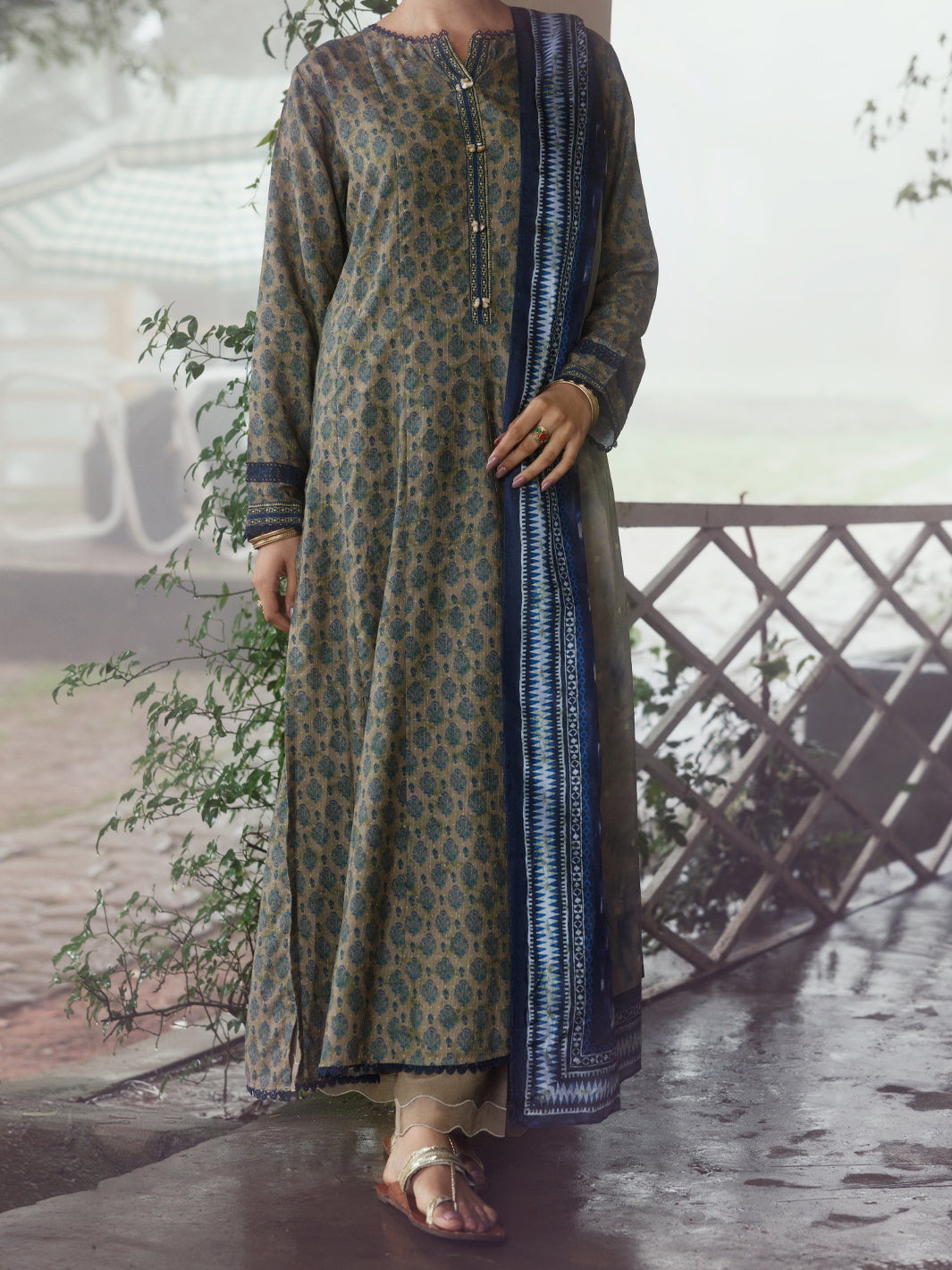 Sage Green Khaddar 2Pc Unstitched - AWP-2PS-LKD-838