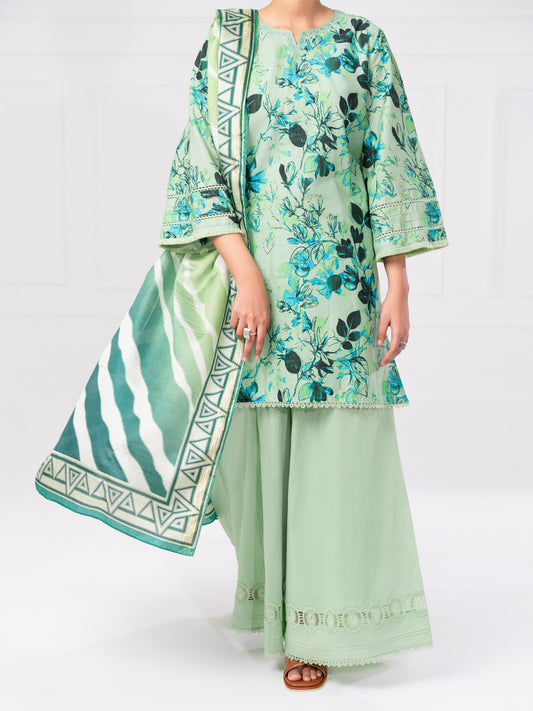 Light Green Cambric 2Pc Unstitched - AWP-2PS-LKD-UN-901