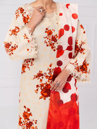 Cream Cambric 2Pc Unstitched - AWP-2PS-LKD-UN-903