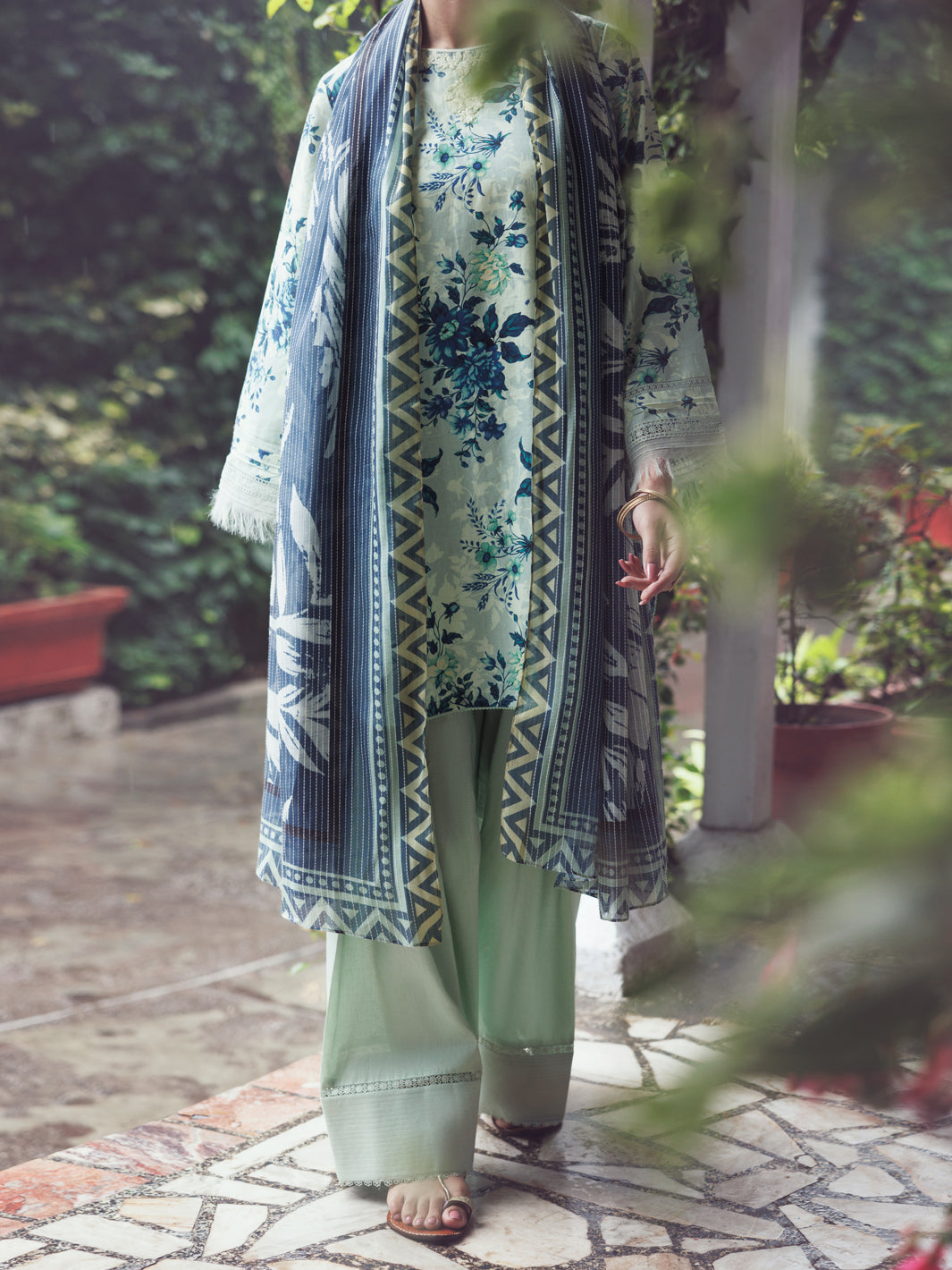 Teal Cambric 2Pc Unstitched - AWP-2PS-LKD-UN-904