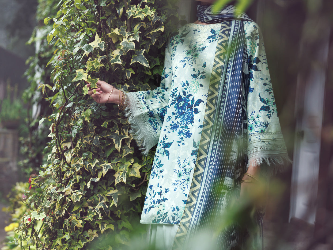 Teal Cambric 2Pc Unstitched - AWP-2PS-LKD-UN-904