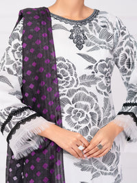 Black & White Cambric 2Pc Unstitched - AWP-2PS-LKD-UN-906