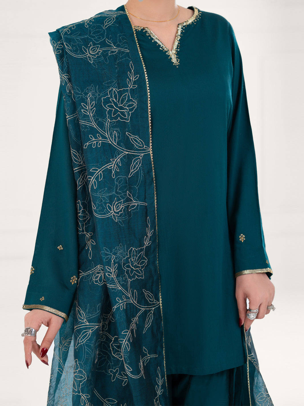 Green Yarn Dyed 3Pc Stitched - AWP-3PS-758