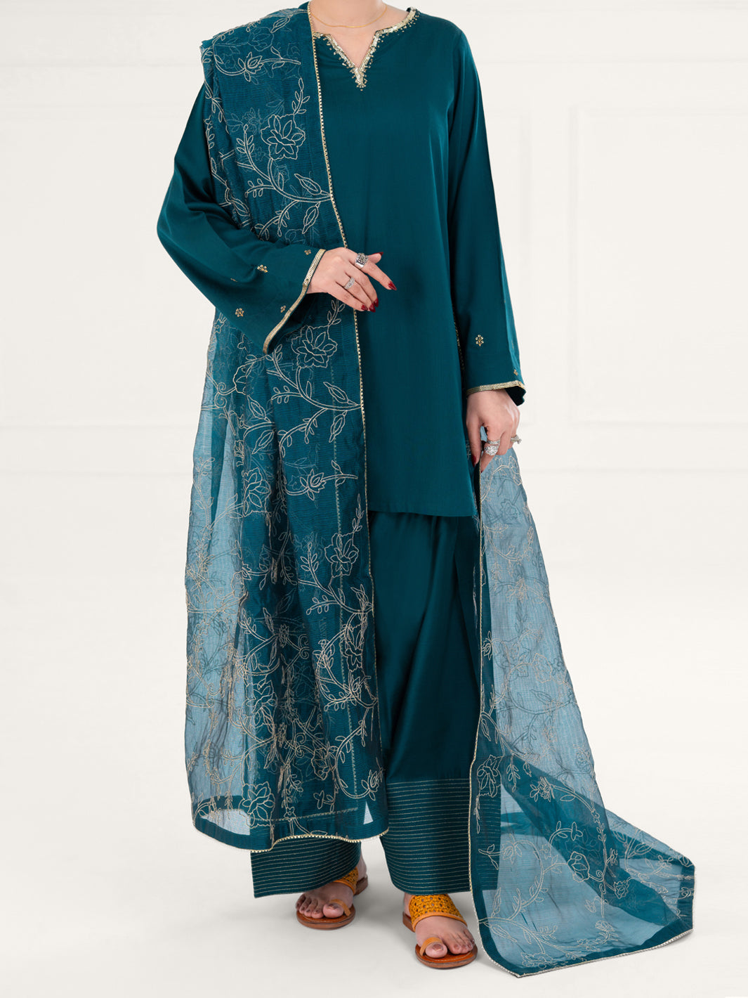 Green Yarn Dyed 3Pc Stitched - AWP-3PS-758