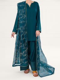 Green Yarn Dyed 3Pc Stitched - AWP-3PS-758