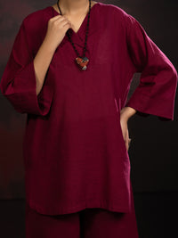 Maroon Karandi 2Pc Stitched - AWP-2PS-LKS-818