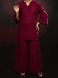 Maroon Karandi 2Pc Stitched - AWP-2PS-LKS-818