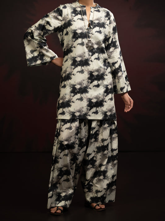 Black Cambric 2Pc Stitched - AWP-2PS-LKS-819