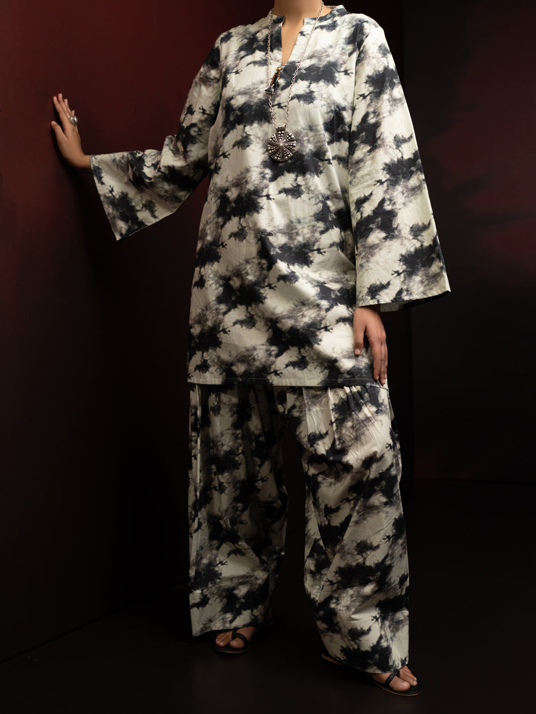 Black Cambric 2Pc Stitched - AWP-2PS-LKS-819