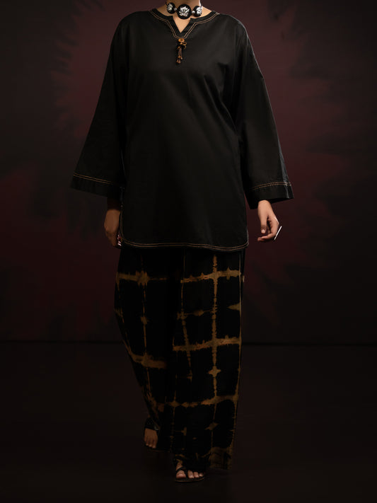 Black Dobby 2Pc Stitched - AWP-2PS-LKS-821