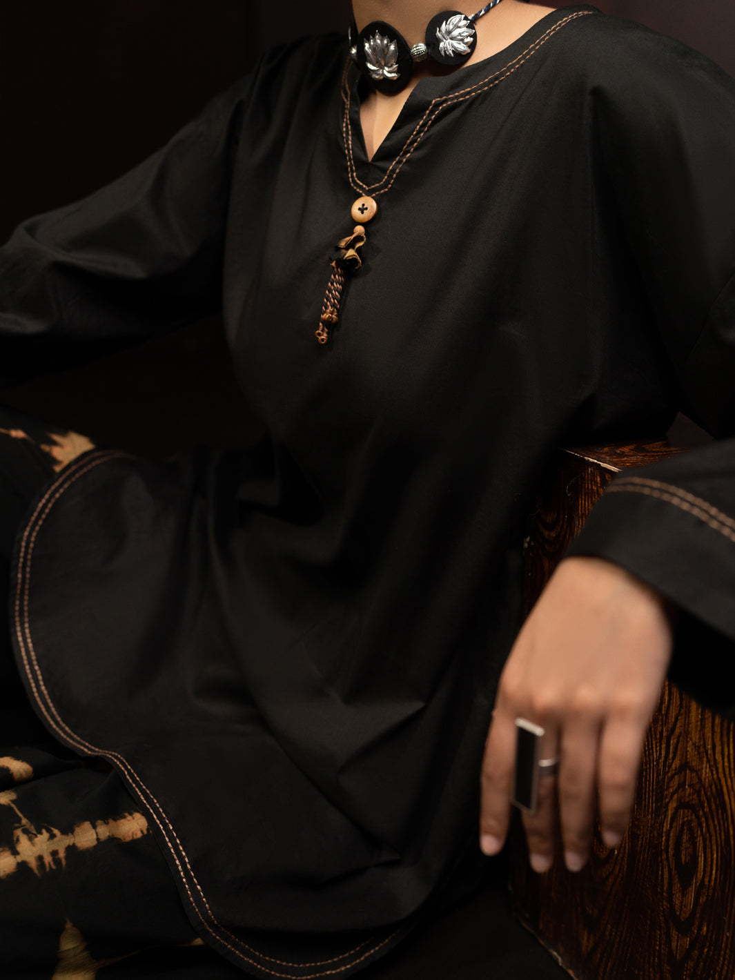 Black Dobby 2Pc Stitched - AWP-2PS-LKS-821