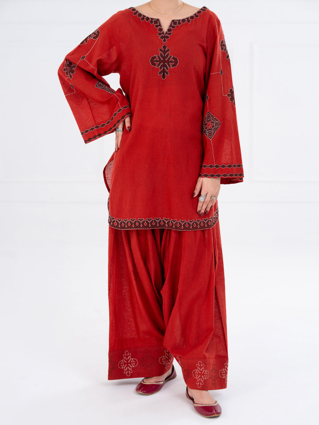 Rust  Karandi 2Pc Stitched - AWP-2PS-LKS-829