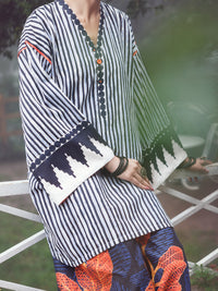 Black White Cambric 2Pc Stitched - AWP-2PS-LKS-895