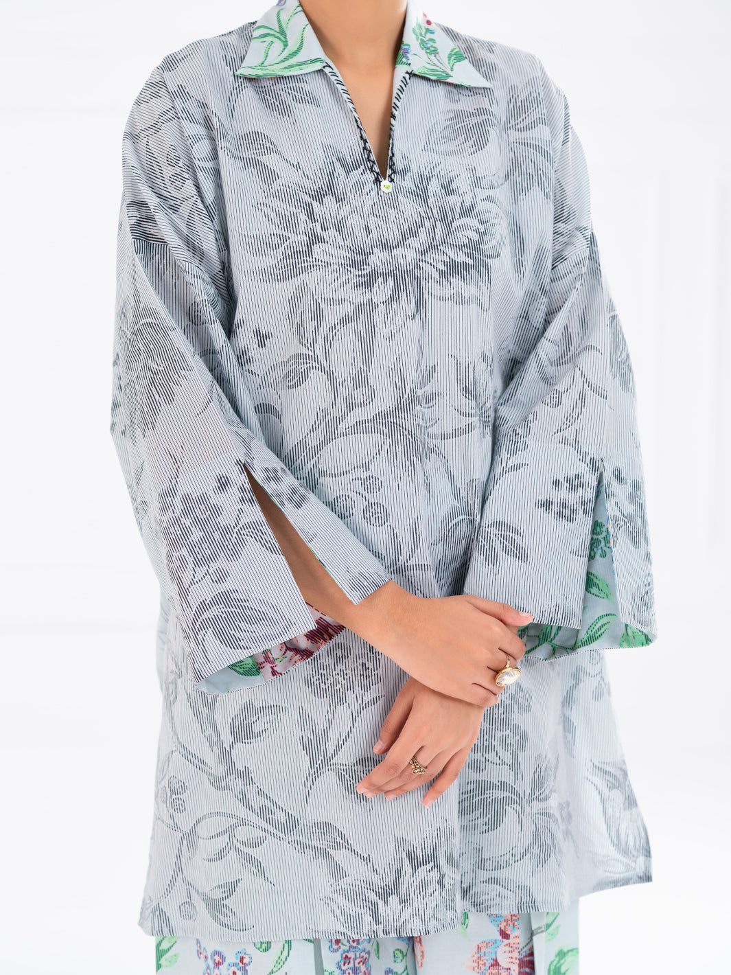 Grey Cambric 2Pc Stitched - AWP-2PS-LKS-896