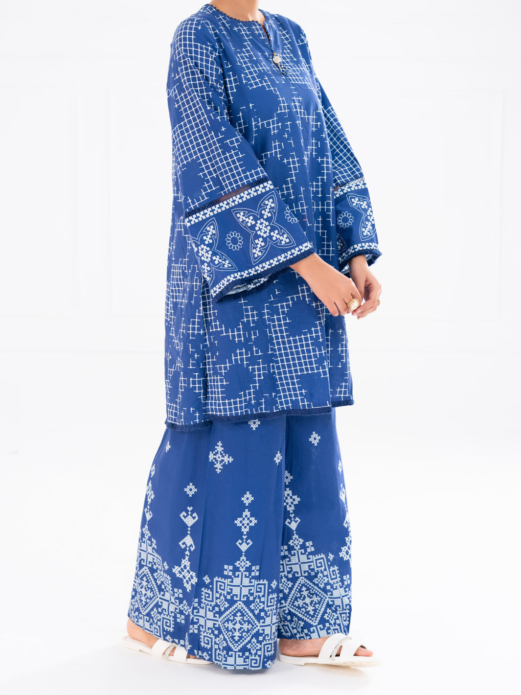 Blue Cambric 2Pc Stitched - AWP-2PS-LKS-898