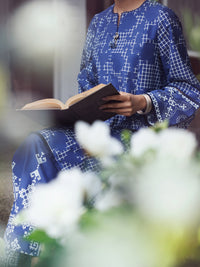 Blue Cambric 2Pc Stitched - AWP-2PS-LKS-898